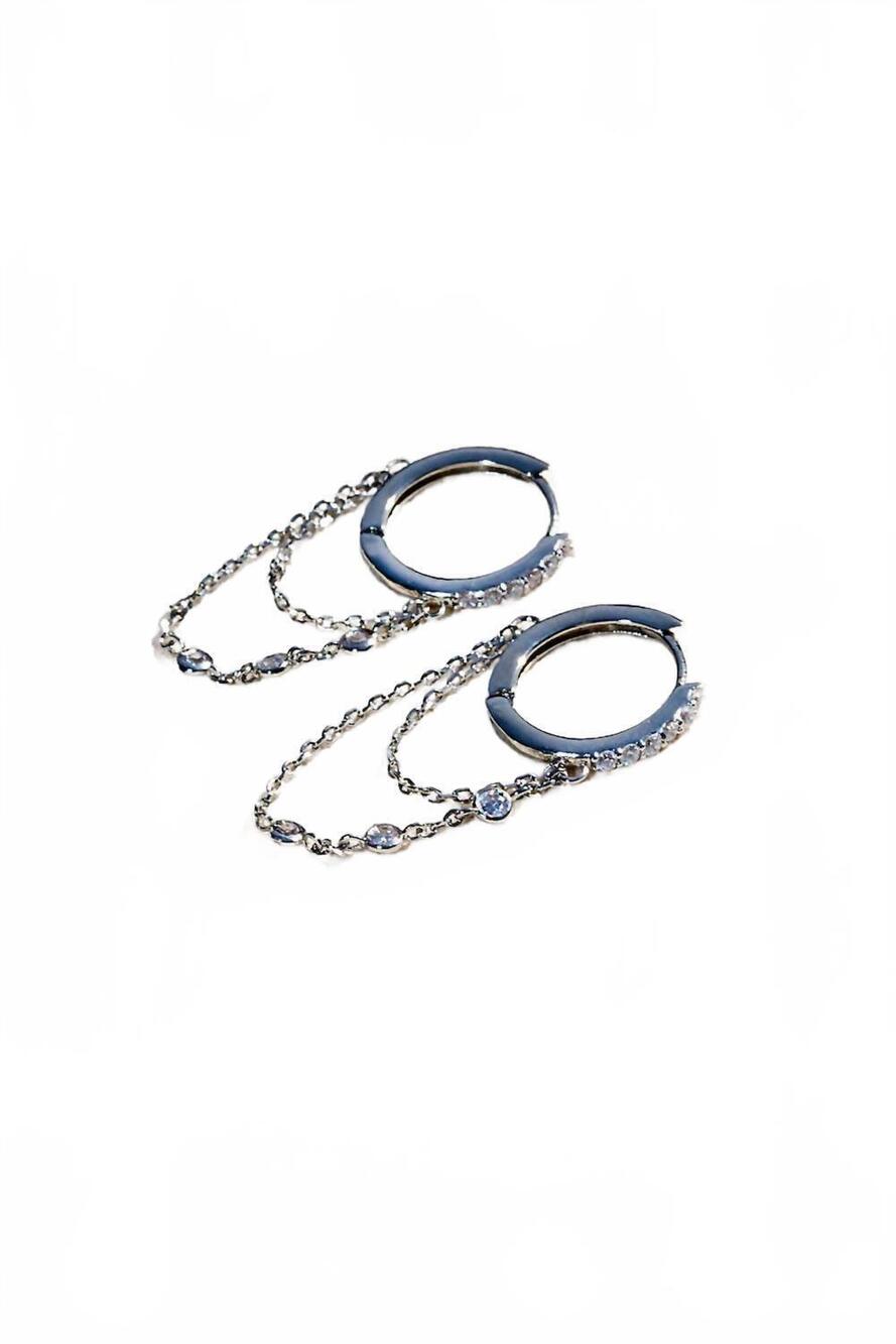 NEW NATIVE GEM women's tresor huggies earring in silver